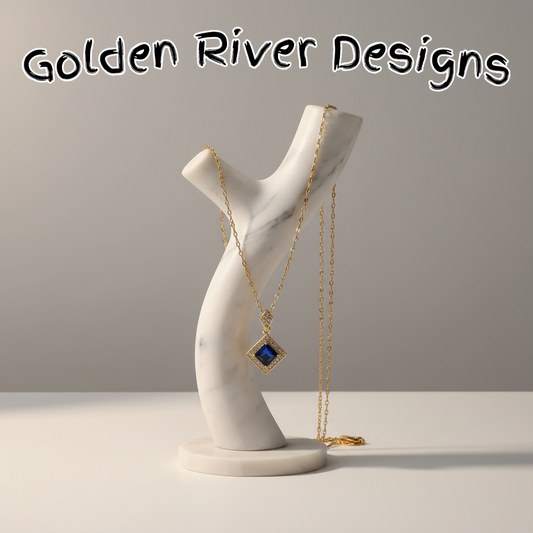 18K Gold Plated Blue Zircon Necklace