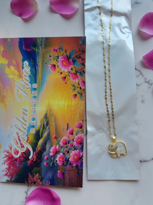 18K Gold PVD Stainless Steel Elephant Necklace