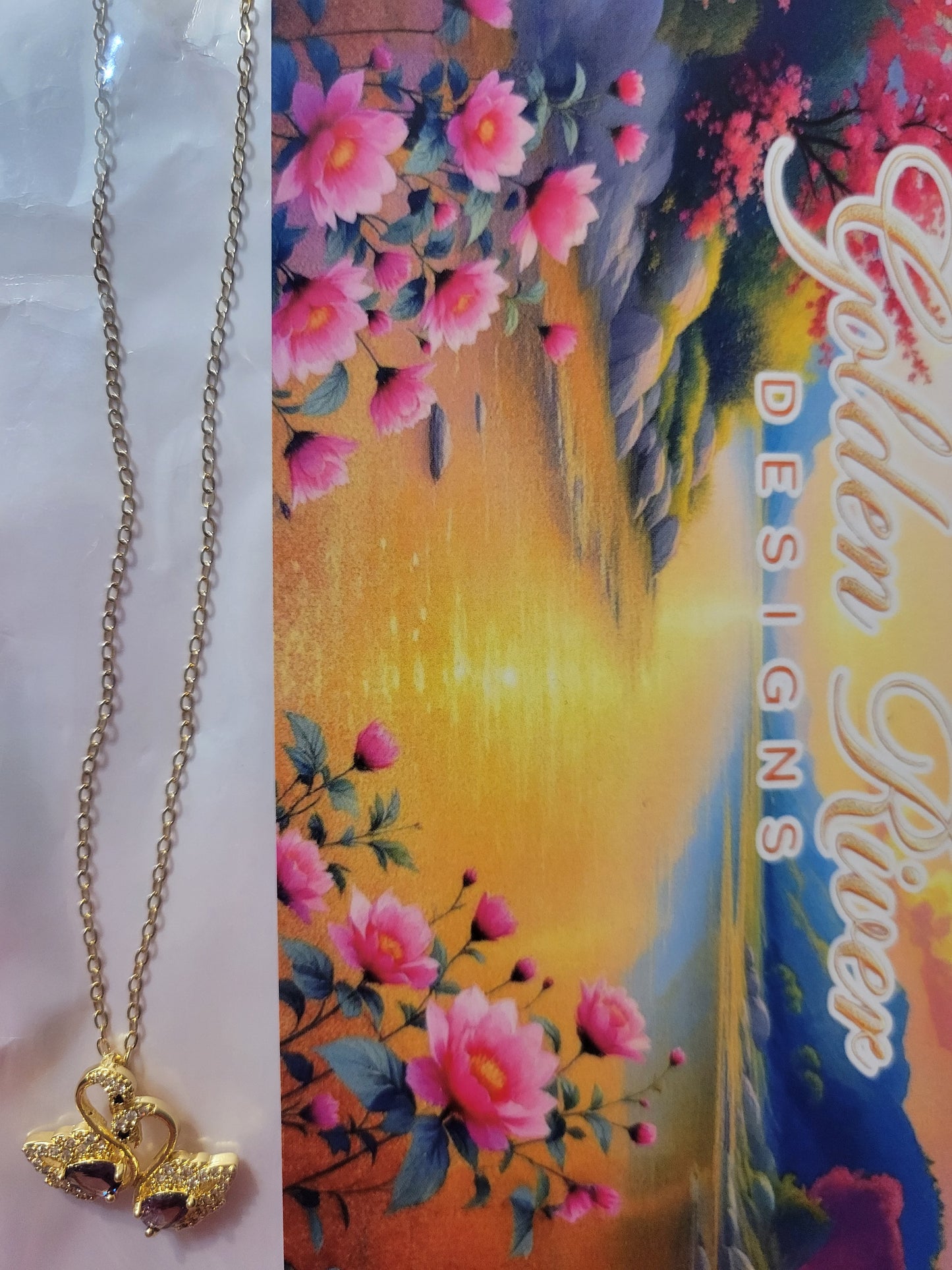 18K Gold Plated Swan Necklace, Zircon Jewelry, Dainty Pendant