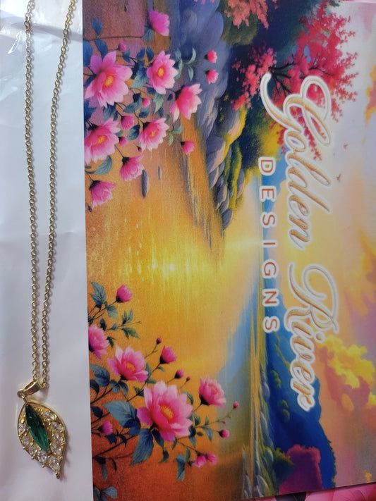 18K Gold Plated Peacock Feather Necklace, Zircon Jewelry, Dainty Pendant