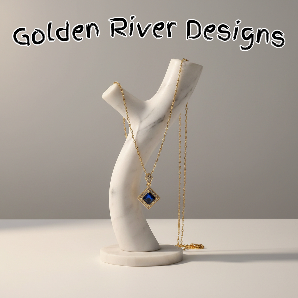 18K Gold Plated Blue Zircon Necklace