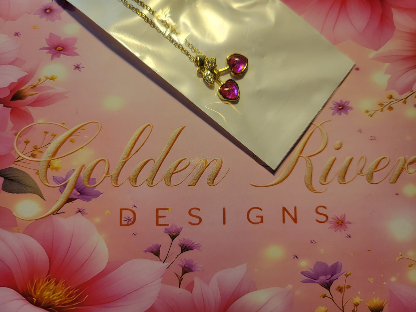 18K Gold Plated Zircon Cherry Necklace, Dainty Pendant, Minimalist Gold Chain, Gift for Her