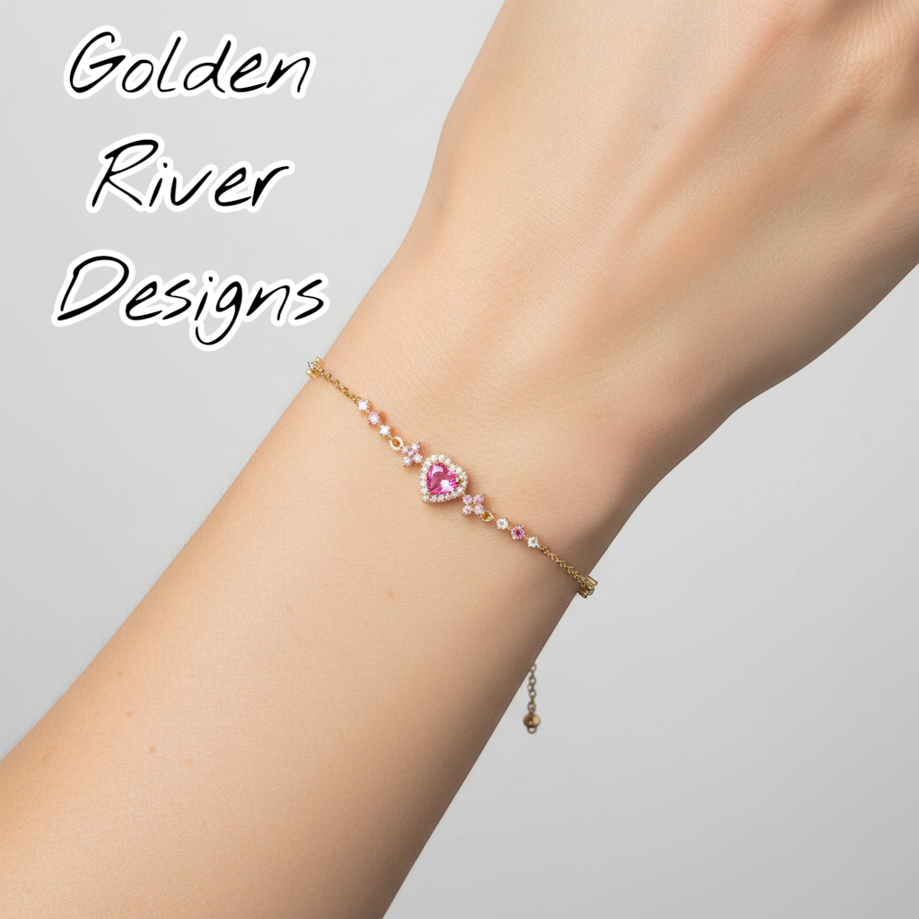 Pink Zircon 18K Gold Plated Bracelet