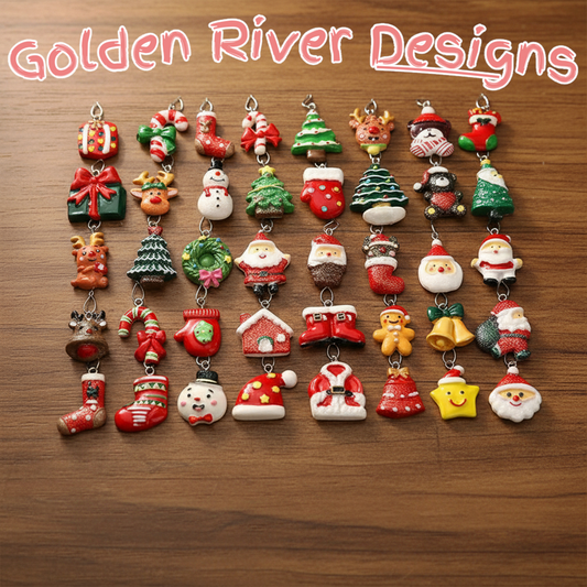 Assortment of Christmas Ornaments Made of Resin