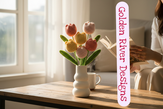 Adorable Handmade Crochet Flowers - Peach Tones