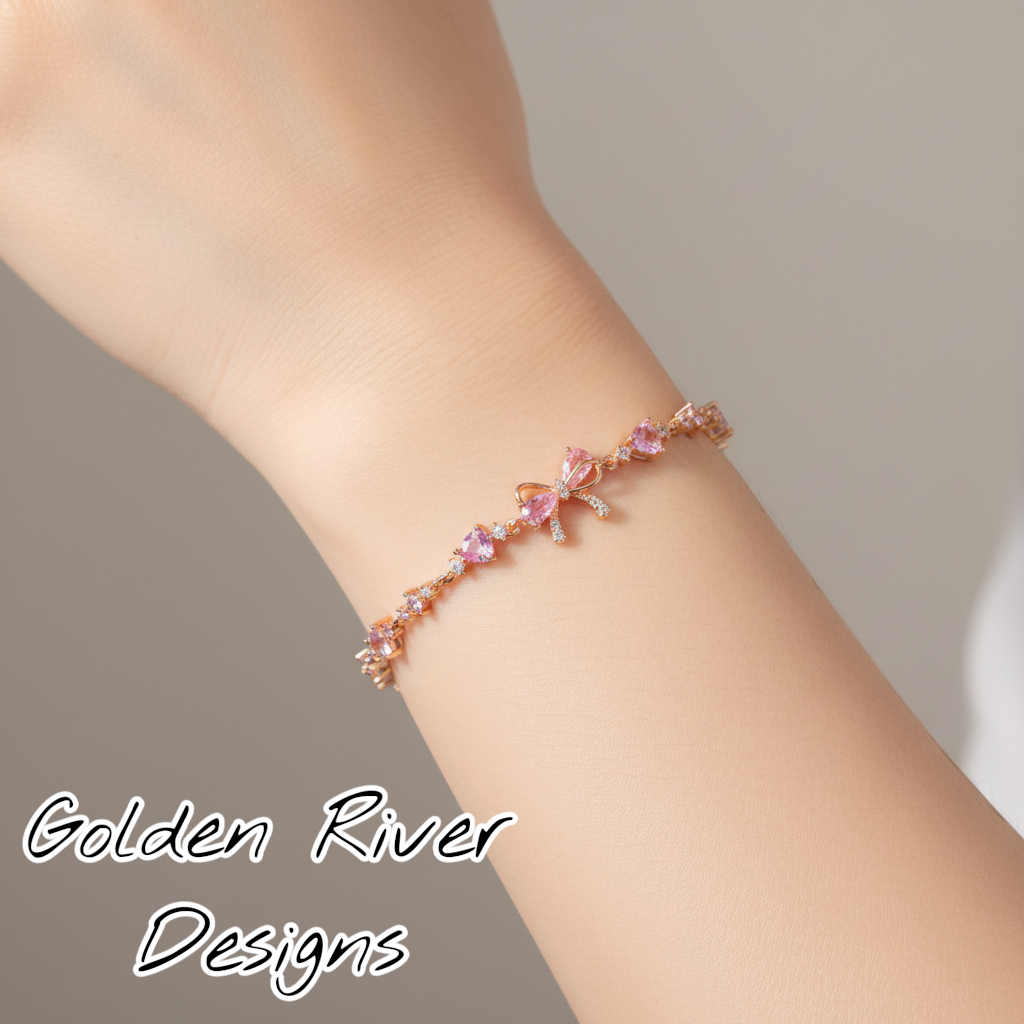 Pink Zircon 18K Gold Plated Bracelet