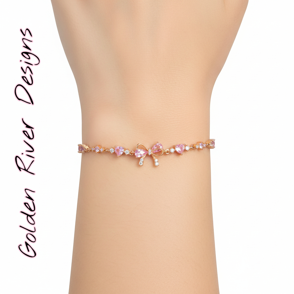 Pink Zircon 18K Gold Plated Bracelet