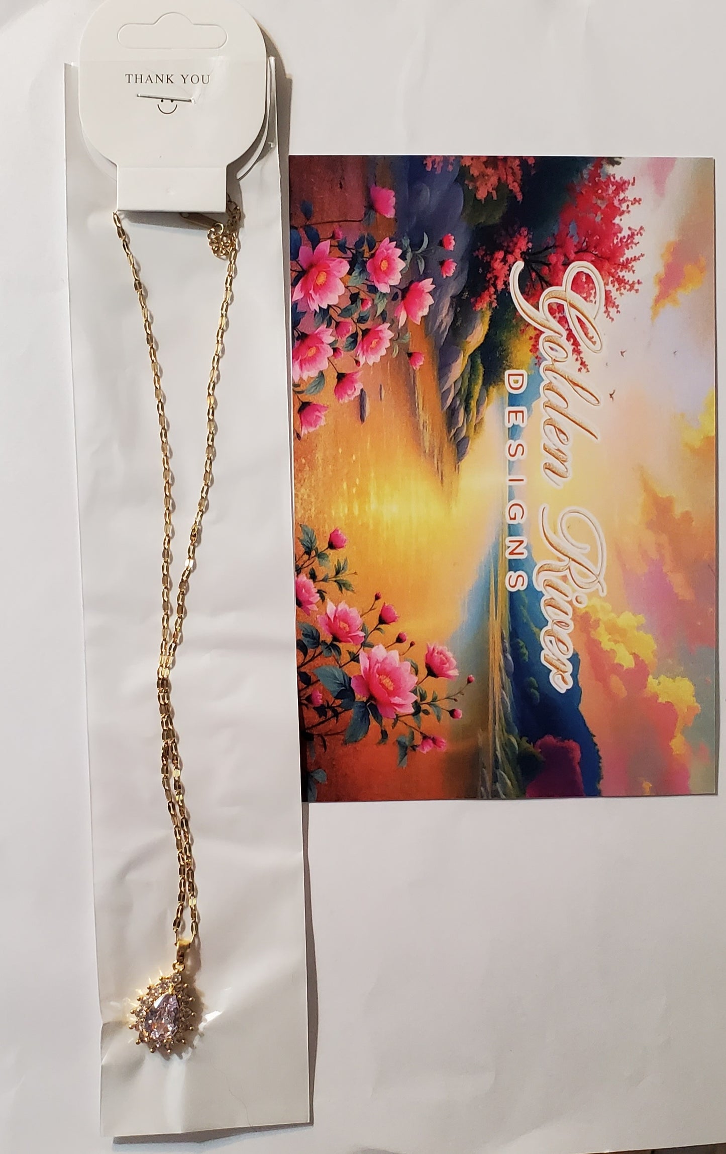 18K Gold Plated Zircon Teardrop Necklace