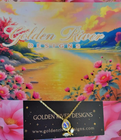 18K Gold PVD On Stainless Steel & Tulip Zircon Necklace