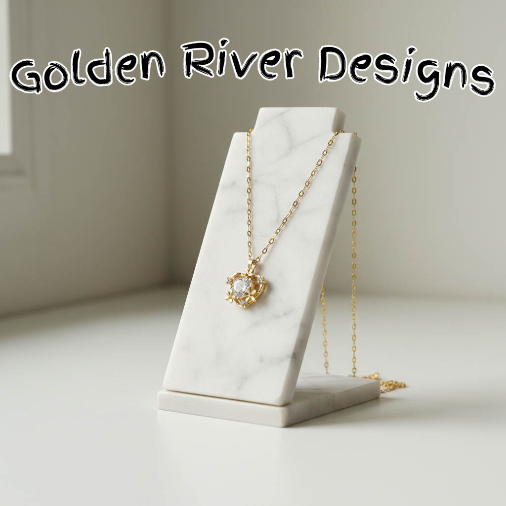 18K Gold Plated Zircon White Heart Necklace