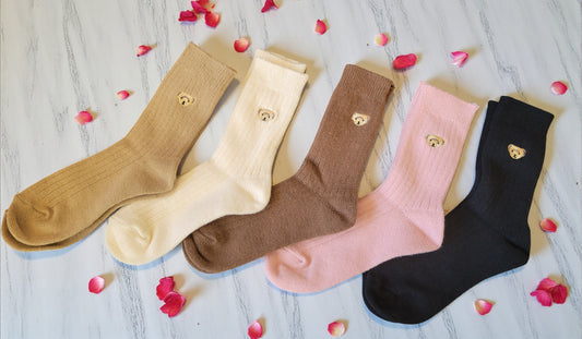 Women's Cotton - Wool Blend Bear Socks